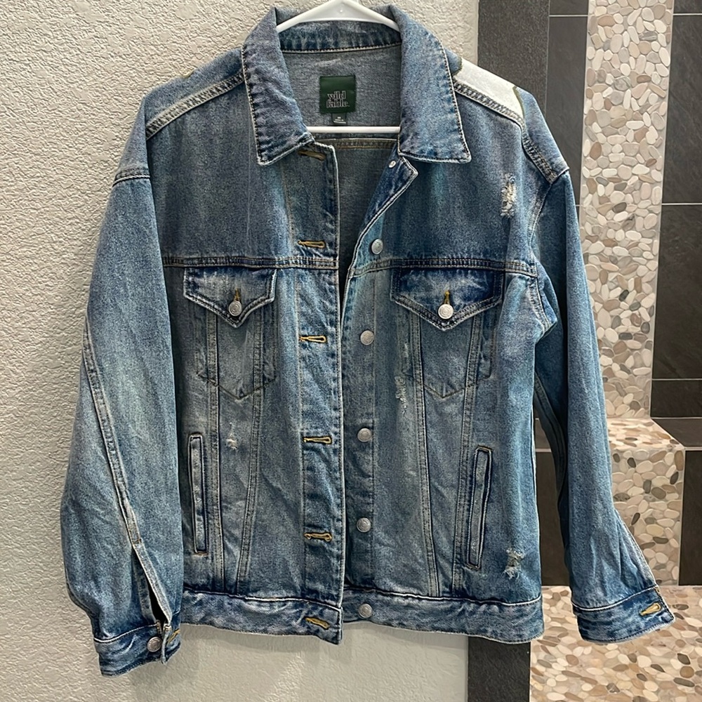 Wild fable Jean jacket with hand painted stars